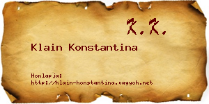 Klain Konstantina névjegykártya